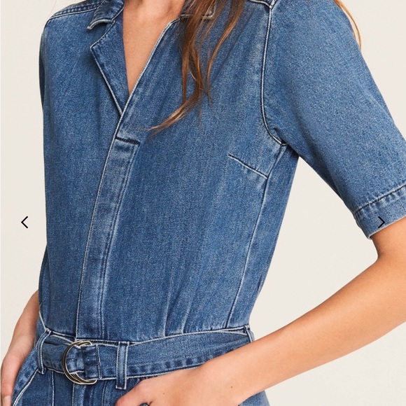 ba&sh The Tao Classic Blue Denim Jumpsuit - Picture 4 of 9